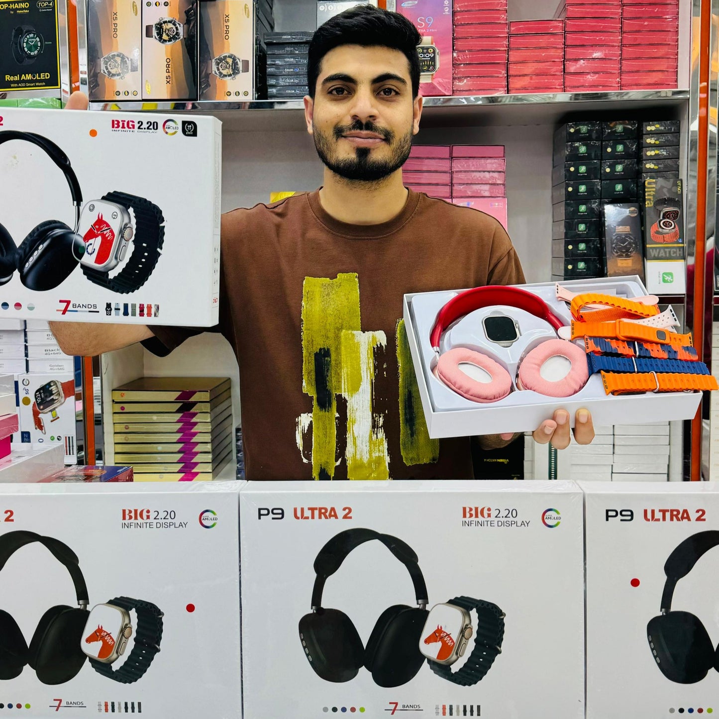 C9 Ultra 2 Smart Watch With 7 Straps And P9 Headphones