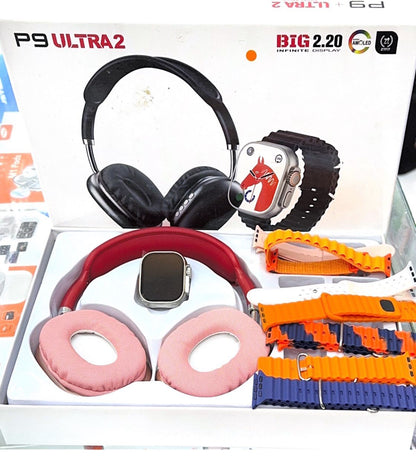 C9 Ultra 2 Smart Watch With  7 Straps And P9 Headphones